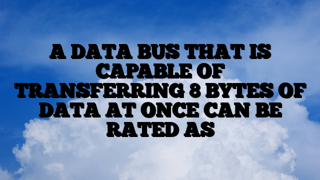 A DATA BUS THAT IS CAPABLE OF TRANSFERRING 8 BYTES OF DATA AT ONCE CAN BE RATED AS