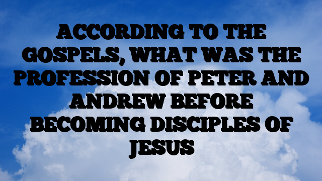 ACCORDING TO THE GOSPELS, WHAT WAS THE PROFESSION OF PETER AND ANDREW BEFORE BECOMING DISCIPLES OF JESUS