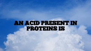 AN ACID PRESENT IN PROTEINS IS