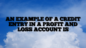 AN EXAMPLE OF A CREDIT ENTRY IN A PROFIT AND LOSS ACCOUNT IS