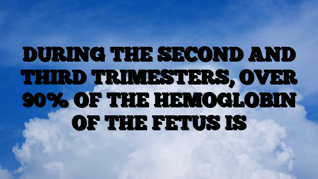 DURING THE SECOND AND THIRD TRIMESTERS, OVER 90% OF THE HEMOGLOBIN OF THE FETUS IS