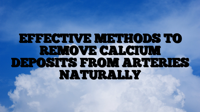 EFFECTIVE METHODS TO REMOVE CALCIUM DEPOSITS FROM ARTERIES NATURALLY