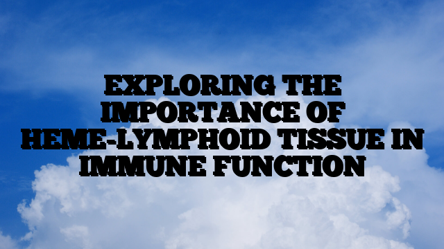 EXPLORING THE IMPORTANCE OF HEME-LYMPHOID TISSUE IN IMMUNE FUNCTION