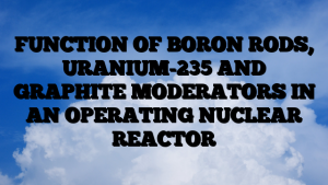 FUNCTION OF BORON RODS, URANIUM-235 AND GRAPHITE MODERATORS IN AN OPERATING NUCLEAR REACTOR