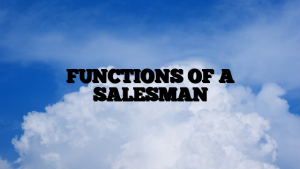 FUNCTIONS OF A SALESMAN