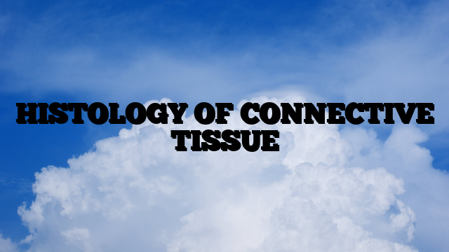 HISTOLOGY OF CONNECTIVE TISSUE