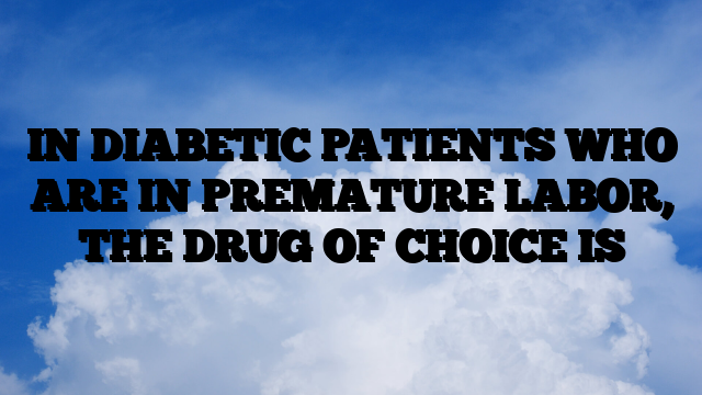 IN DIABETIC PATIENTS WHO ARE IN PREMATURE LABOR, THE DRUG OF CHOICE IS