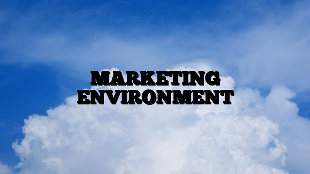 MARKETING ENVIRONMENT