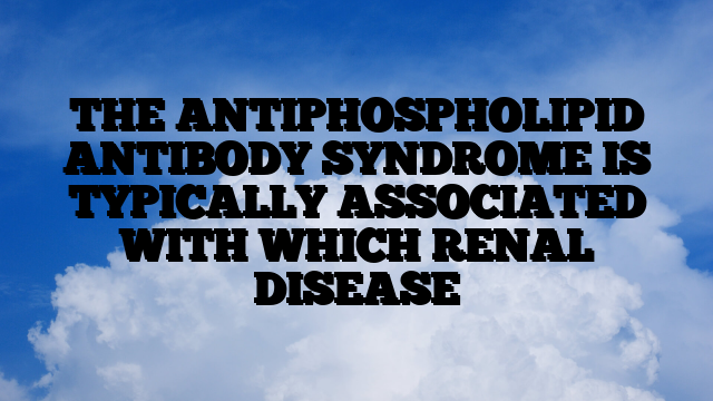 THE ANTIPHOSPHOLIPID ANTIBODY SYNDROME IS TYPICALLY ASSOCIATED WITH WHICH RENAL DISEASE