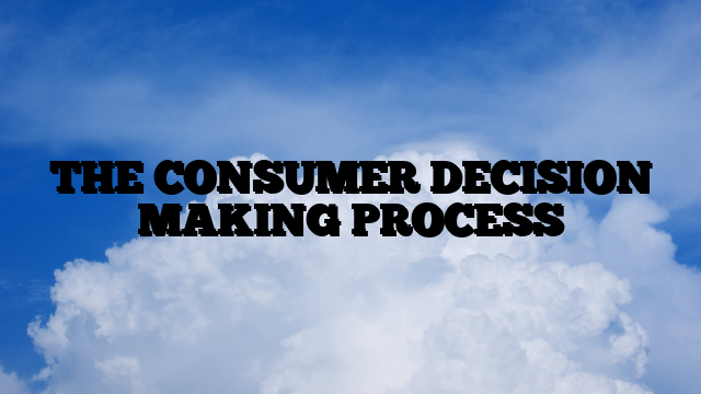 THE CONSUMER DECISION MAKING PROCESS