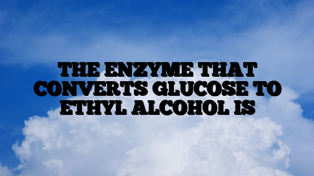 THE ENZYME THAT CONVERTS GLUCOSE TO ETHYL ALCOHOL IS