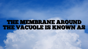 THE MEMBRANE AROUND THE VACUOLE IS KNOWN AS