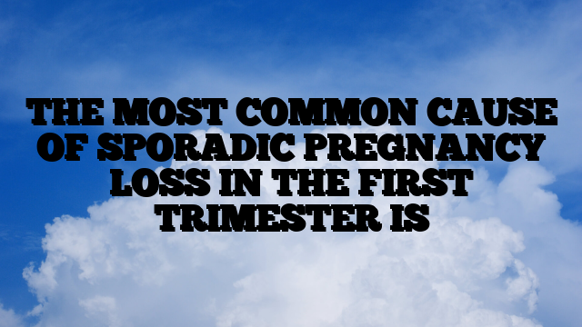 THE MOST COMMON CAUSE OF SPORADIC PREGNANCY LOSS IN THE FIRST TRIMESTER IS