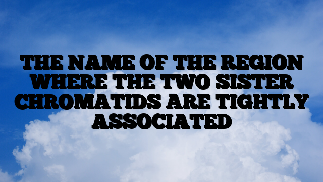 THE NAME OF THE REGION WHERE THE TWO SISTER CHROMATIDS ARE TIGHTLY ASSOCIATED