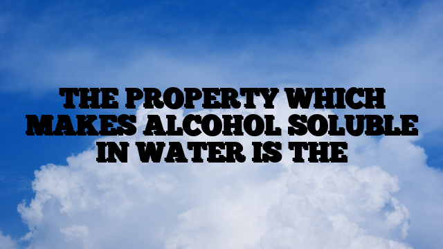 THE PROPERTY WHICH MAKES ALCOHOL SOLUBLE IN WATER IS THE