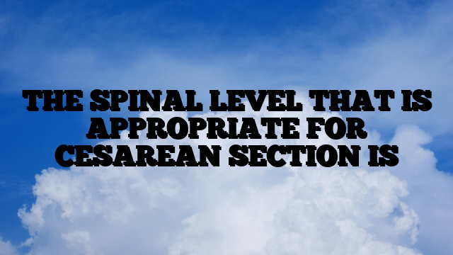 THE SPINAL LEVEL THAT IS APPROPRIATE FOR CESAREAN SECTION IS