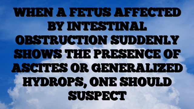 WHEN A FETUS AFFECTED BY INTESTINAL OBSTRUCTION SUDDENLY SHOWS THE PRESENCE OF ASCITES OR GENERALIZED HYDROPS, ONE SHOULD SUSPECT