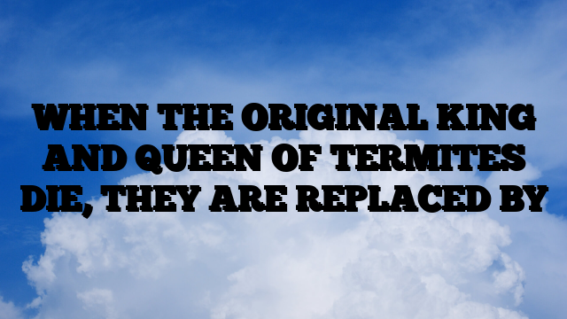 WHEN THE ORIGINAL KING AND QUEEN OF TERMITES DIE, THEY ARE REPLACED BY