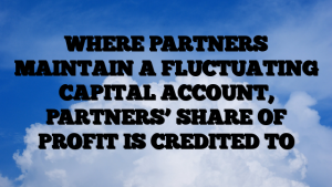 WHERE PARTNERS MAINTAIN A FLUCTUATING CAPITAL ACCOUNT, PARTNERS’ SHARE OF PROFIT IS CREDITED TO