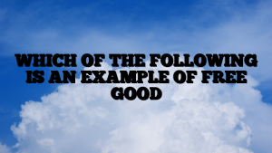 WHICH OF THE FOLLOWING IS AN EXAMPLE OF FREE GOOD