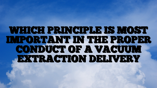 WHICH PRINCIPLE IS MOST IMPORTANT IN THE PROPER CONDUCT OF A VACUUM EXTRACTION DELIVERY