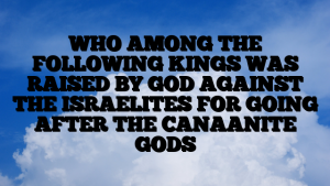 WHO AMONG THE FOLLOWING KINGS WAS RAISED BY GOD AGAINST THE ISRAELITES FOR GOING AFTER THE CANAANITE GODS